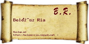 Belász Ria névjegykártya